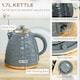 image 3 of HOMCOM Kettle and Toaster Set 1.7L Rapid Boil Kettle & 2 Slice Toaster Grey
