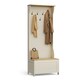 image 1 of VonHaus Hallway Unit Coat Stand with Shoe Storage Bench Cream | One Size
