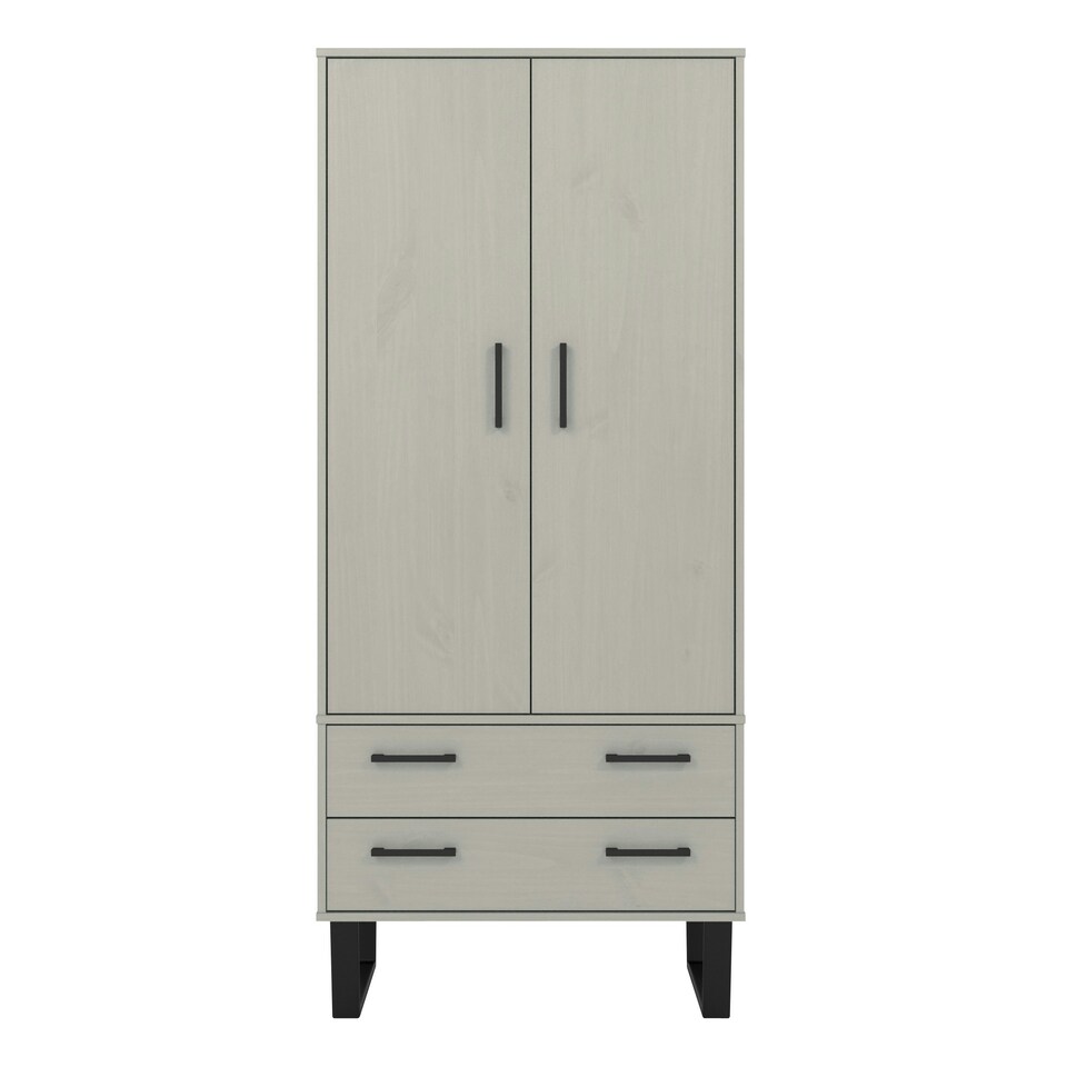 image 1 of Core Products Texas, 2 Door, 2 Drawer Wardrobe H176cm x W76.5cm x L53cm Grey