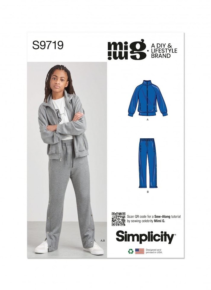 image 1 of Simplicity 9719 Paper Sewing Pattern – Children’s & Teenagers’ Jackets, Trousers & Sportswear, Size A (S–M–L), Intermediate
