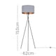 image 3 of ValueLights Camden Black Tripod Floor Lamp Grey & Copper Shade & Bulb | Copper