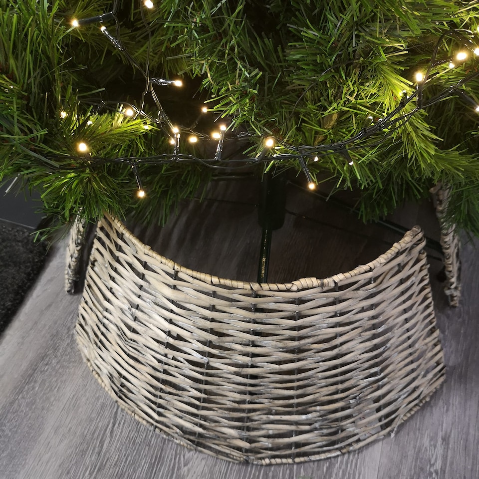 image 1 of 48/70cm Samuel Alexander KD Willow Christmas Tree Skirt Wicker Rattan- Large Natural