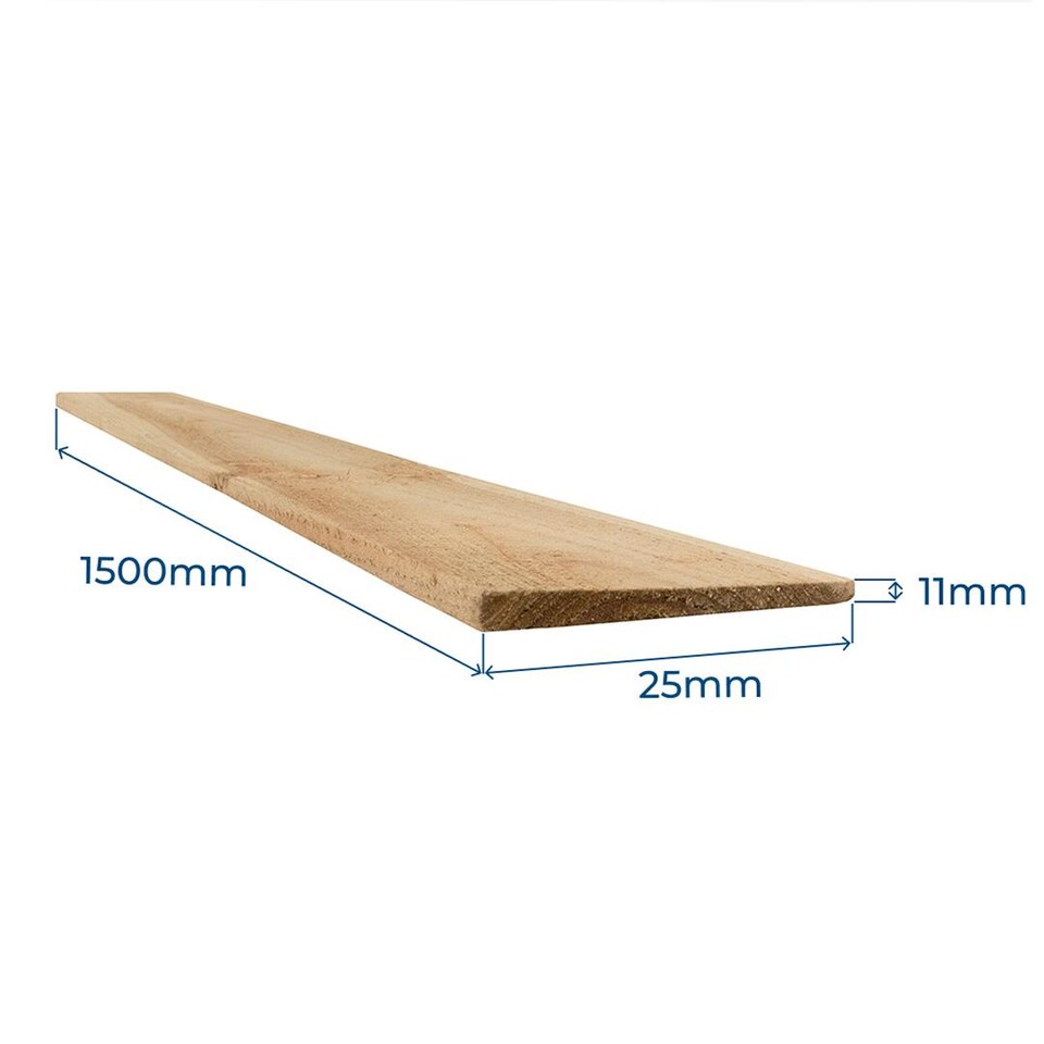 image 1 of Snowdon Timber Garden Feather Edge Fence Board Treated (L) 1.5m (W) 125mm (T) 11mm 10 Pack
