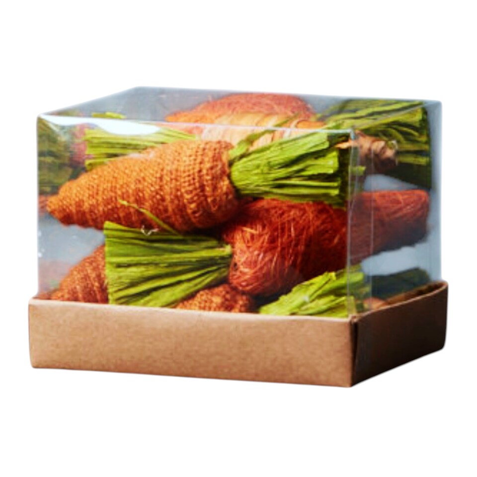 image 1 of Set of 9 Fabric Carrot Decorations in Box