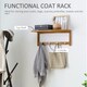 image 4 of HOMCOM Hallway Wall Mounted Shelf Clothes Rack Hanging Coat Hooks Storage
