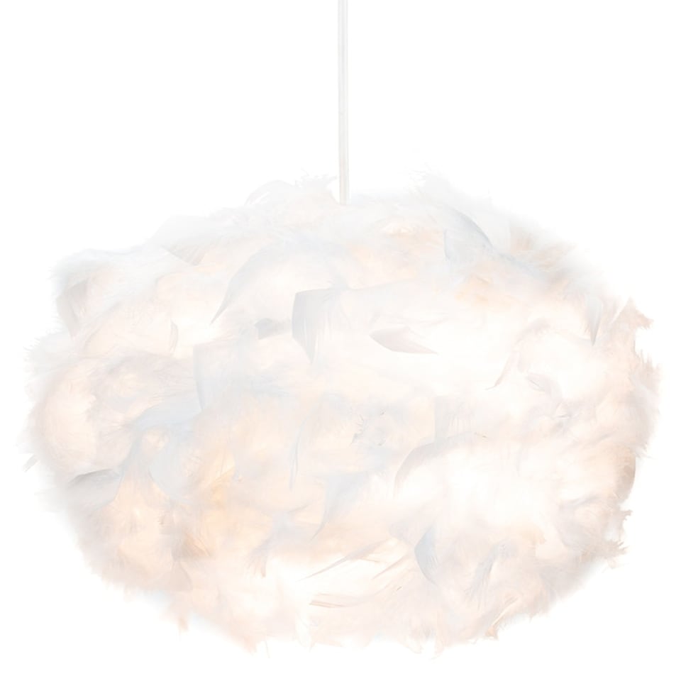 image 1 of Eye-Catching and Designer Small White Feather Decorated Pendant Lighting Shade