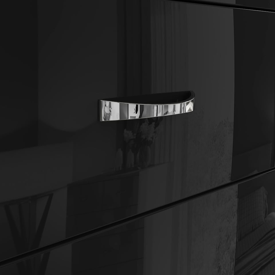 image 1 of FWStyle Chilton 8 Drawer Chest Of Drawers - Black Gloss Front