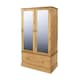 image 1 of Cotswold, 2 Mirror Door, 1 Drawer Wardrobe Brown