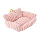image 3 of Living and Home Soft Striped Plush Pet Bed for Cats & Dogs | Pink | One Size | 1