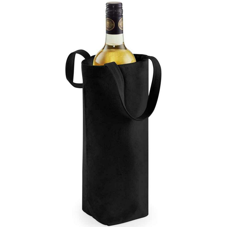 image 1 of Westford Mill Fairtrade Bottle Bag - Black - One Size