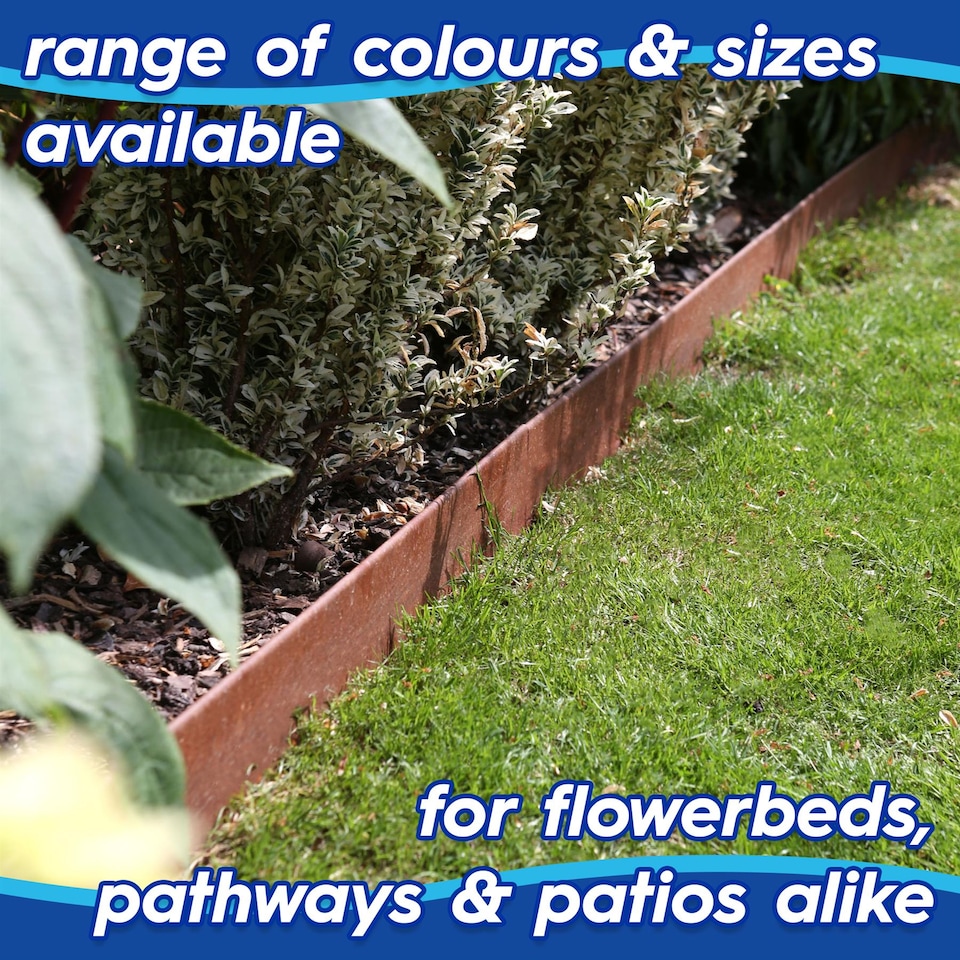 image 1 of Harbour Housewares 5pc Steel Lawn Edging Set - 5m x 16cm - Black