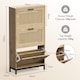 image 9 of VonHaus Rattan Shoe Storage Cabinet for Hallway with 3 Tier Drawers