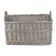 image 2 of Medium Shallow Antique Wash Storage Basket | Brown | Brown