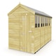 image 1 of 8 x 17 Feet Apex Shed - Single Door With Windows - Wood - L503 x W231 x H217 cm | Brown