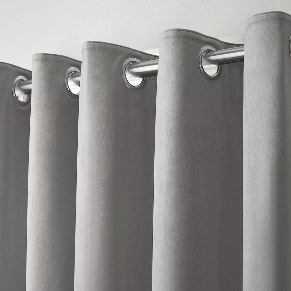 image 1 of Laurence Llewelyn-Bowen Montrose Eyelet Curtains Silver