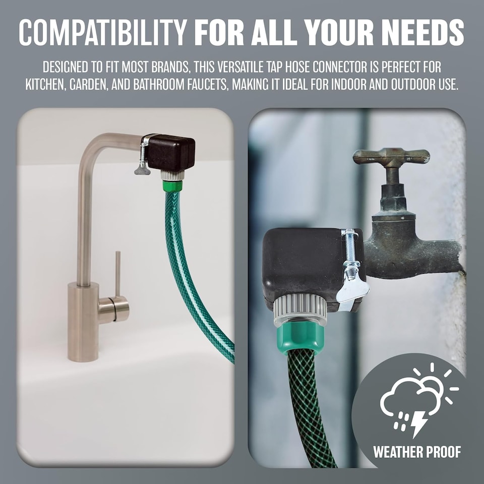 image 1 of Large Square Mixer Tap Connector Kitchen Garden Hose Pipe Fitting Home