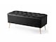 image 3 of 90cm Amara Chesterfield Ottoman Storage Bench - Plush Velvet Shoes Bench - Black Upholstery Footstool Storage with Legs