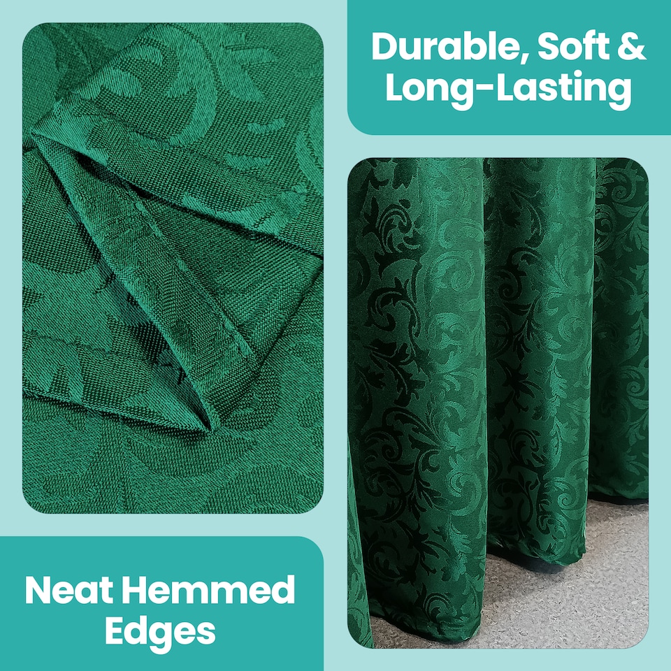 image 1 of Round Damask Table Cloth, Circular Linen Table Cover - 90 Inch