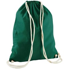 Westford Mill Cotton Drawstring Bag - Bottle Green - One Size Green | One Size