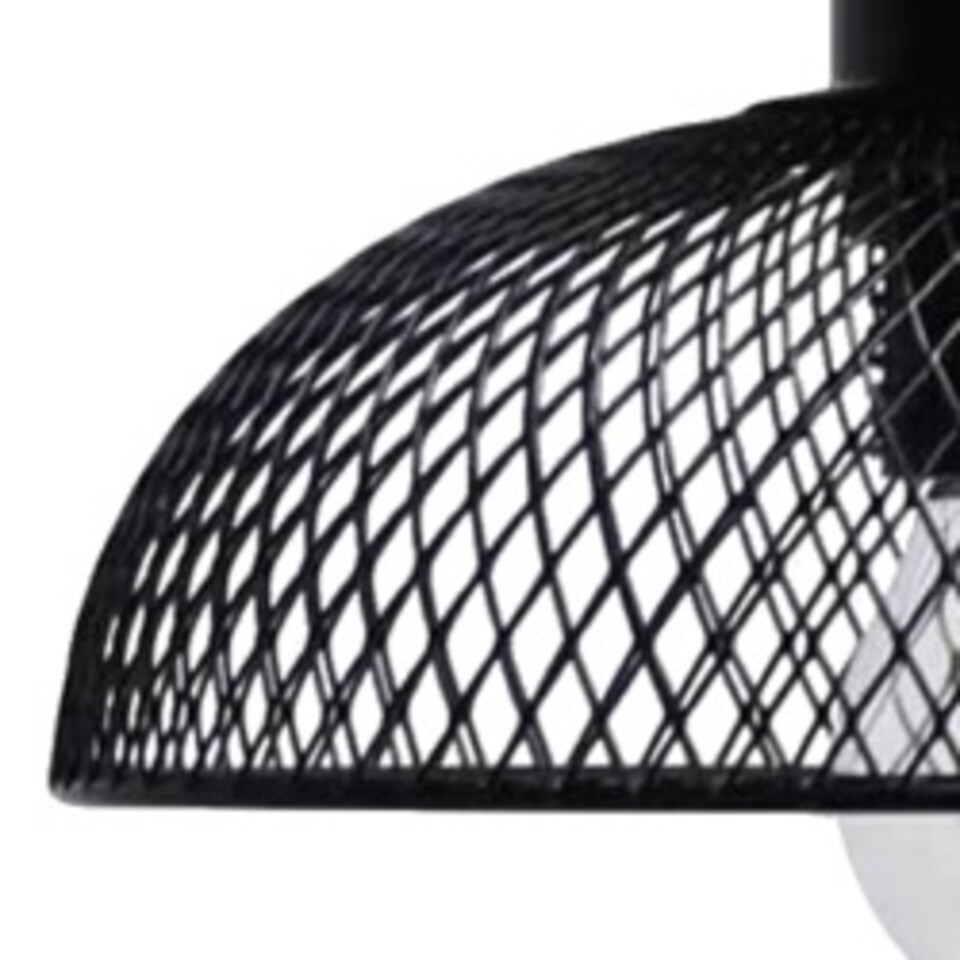 image 1 of Cassidy - Small Black Mesh Ceiling Flush Light | Black | 1