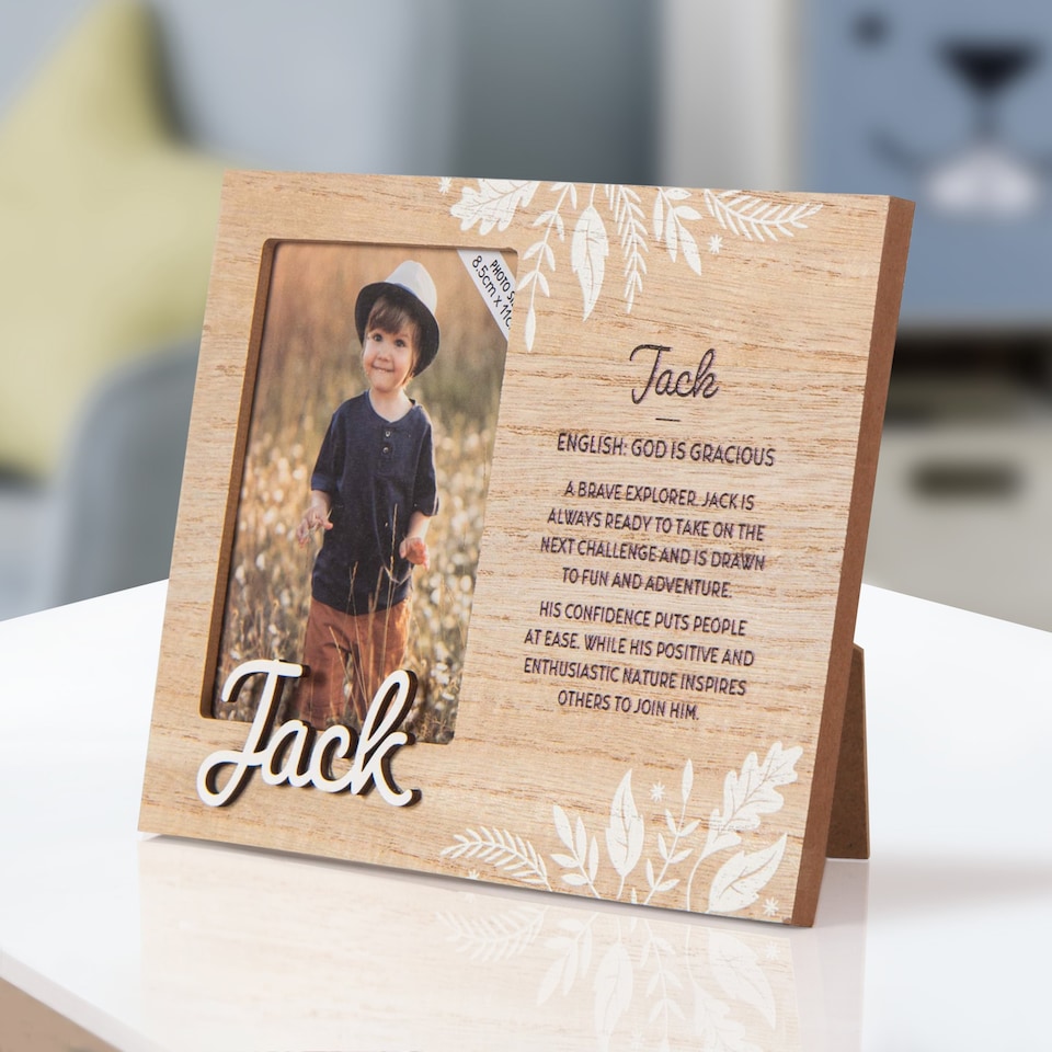 image 1 of History & Heraldry Pre-Personalised Kids Wooden Picture Frame - Jack