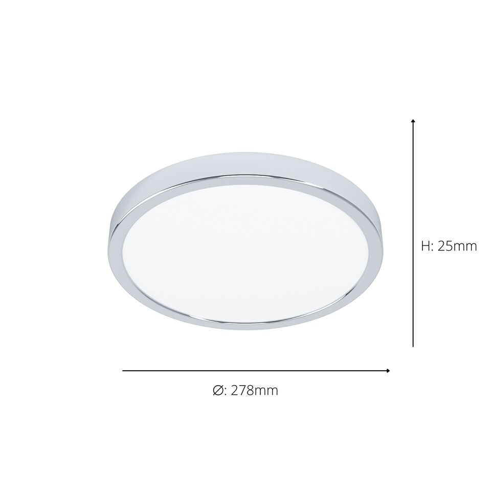 image 1 of EGLO Fueva 6 Chrome LED Ceiling Light, 27cm | Black