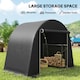 image 5 of Outsunny 8 x 4 ft Garden Storage Shed Tent, Waterproof Bike Tent with Roll-up Zipper Door and Galvanised Metal Frame, Outdoor Portable Shed Storage Shelter for Bike, Garden Tools | Grey