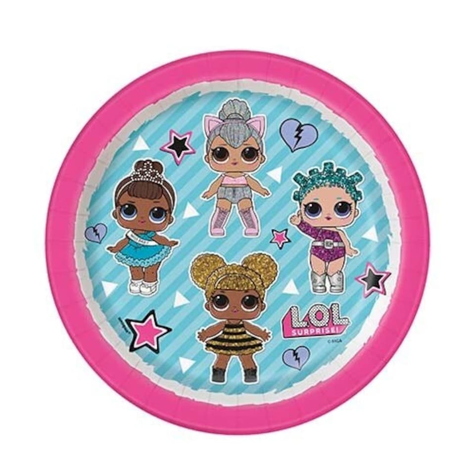 LOL Surprise Round Paper Plates 18cm - Pack of 8