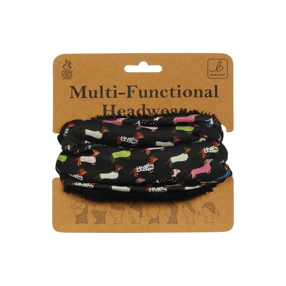Bartleby Multifunctional Fleece Lined Snood Headwear Trendy Dachshund