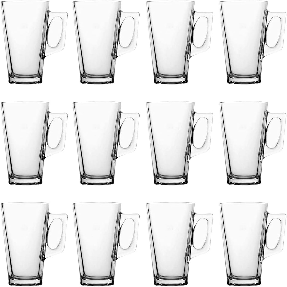 image 1 of Straame Set of 12 Latte glasses, Temperature-Resistant (240 ml) Clear