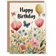 image 1 of Spring Flower Meadow Butterflies Balloon Her Birthday Card