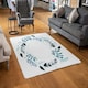 image 2 of Blue Leaves Frame (Rug) Blue | Medium: 80x150cm