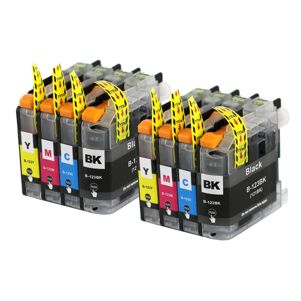 image 1 of Go Inks Compatible LC123 Set of Ink Cartridges for Brother Printers - 8 Pack