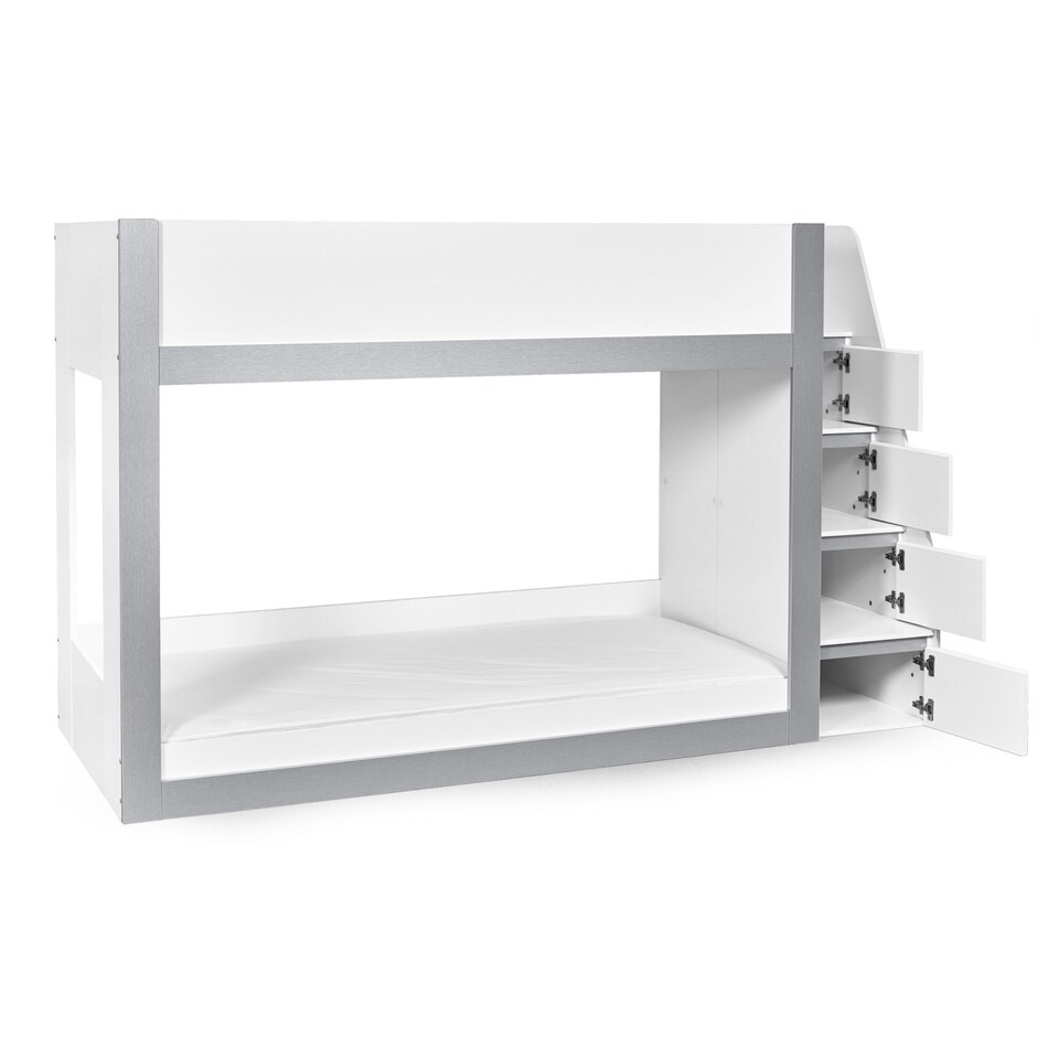 image 1 of Quince Bunk Bed - White and Silver -  Single (90cm)