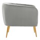 image 3 of Interiors by Premier Grey Velvet Chair with Gold Finish Legs, Back & Armrest Dining Chair, Easy to Clean Armchair