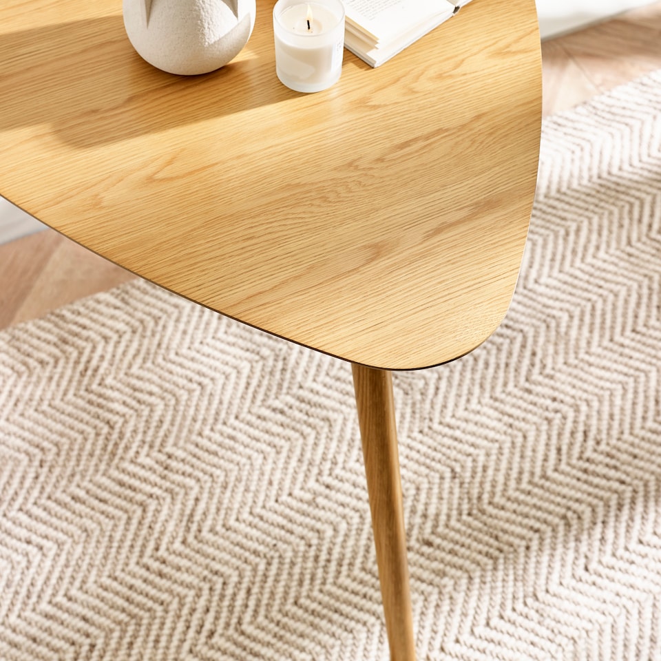 image 1 of Athena Light Oak Triangular 3 Seater Dining Table