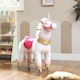 image 9 of AIYAPLAY Kids Rocking Horse, Plush Ride On Unicorn Toy with Wheels, White