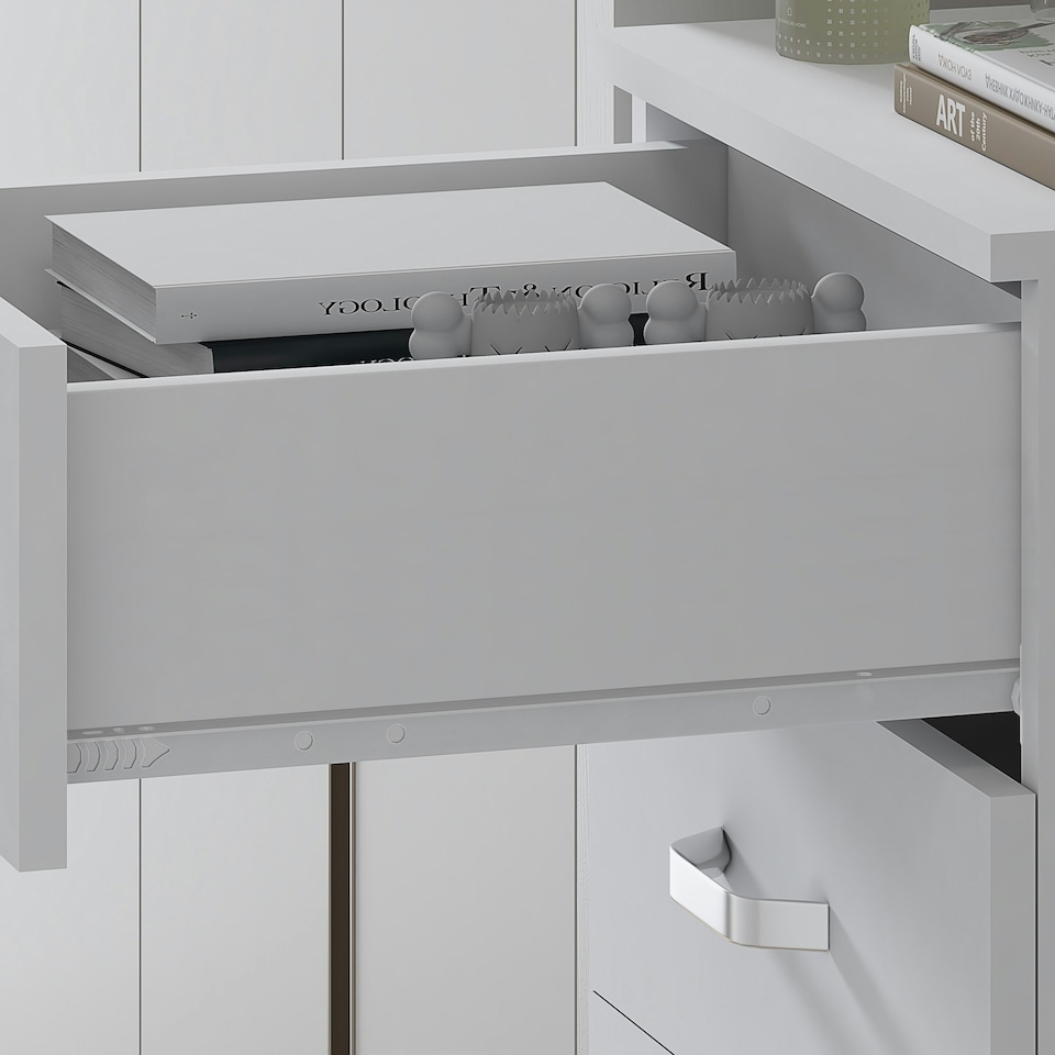 image 1 of FWStyle Tunis 5 Drawer Tallboy Slim Chest Of Drawers - Matt White