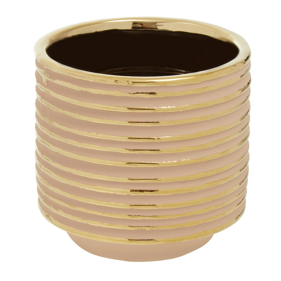 image 1 of Haldis Small Ceramic Planter Gold
