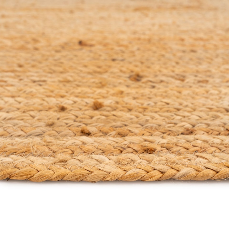 image 1 of KUKOON Classic Natural Handwoven Braided Jute Fireside Living Area Rug 190cm x 280cm