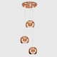 image 2 of ValueLights Retro Eyeball 3 Way Droplet Ceiling Pendant Light Fitting In Copper Finish