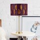 image 3 of Aura - Satin Brass Table Lamp with Burgundy Fern Cut Out Shade
