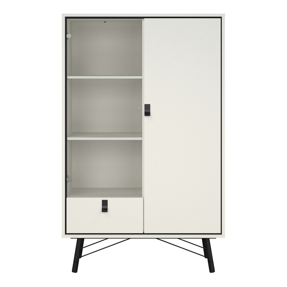 image 1 of Ry China Cabinet 1 Door 1 Glass Door 1 Drawer in Matt White