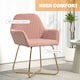 image 5 of HOMCOM Modern Accent Chair, Velvet-Touch Fabric Upholstered Armchair with Metal Base for Living Room, Bedroom and Dinning Room, Pink