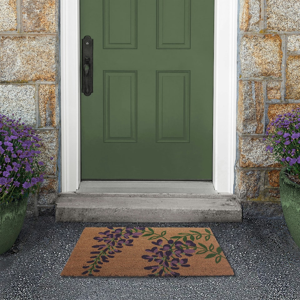 image 1 of RHS Wisteria Door Mat Latex Backed 45 x 75cm