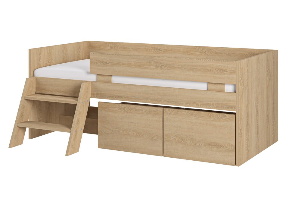 image 1 of Flair Logan Single Storage Low Sleeper Oak Bed