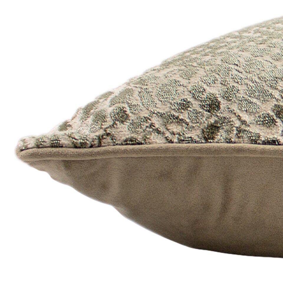 image 1 of Paoletti Python Snakeskin Print Velvet Cushion, Champagne, 40 x 60cm