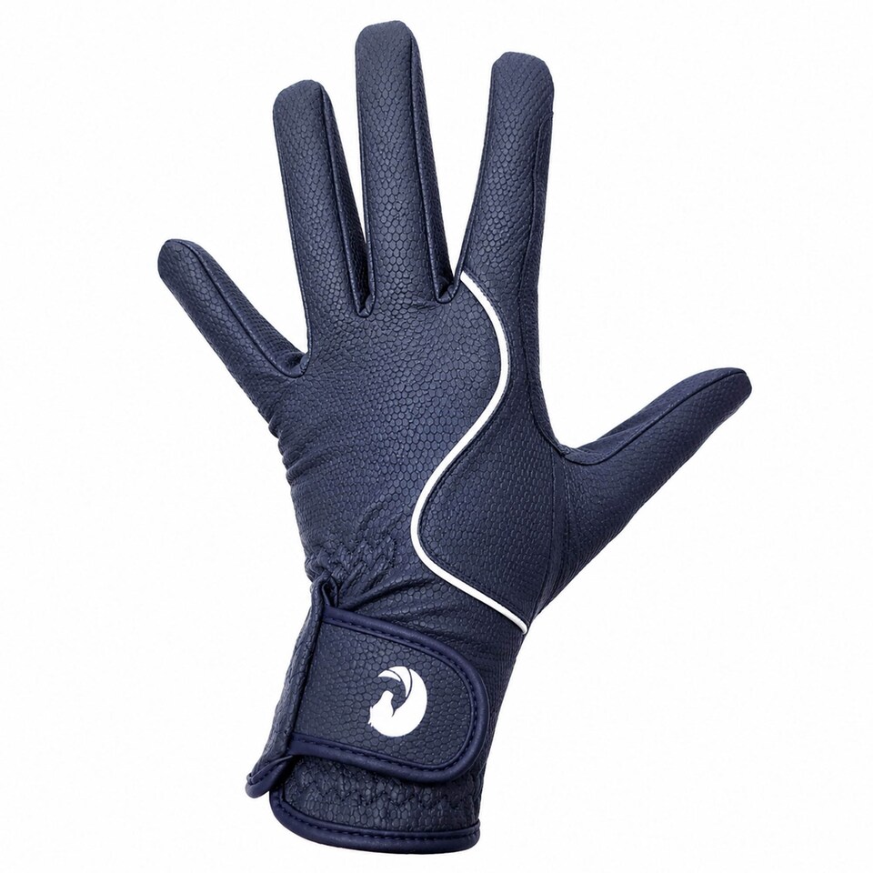 image 1 of Coco Equestrian Blue (M) Synthetic Leather Horse Riding Gloves | Blue