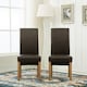 image 2 of MCC Direct Deluxe High Back Leather Dining Chairs Brown
