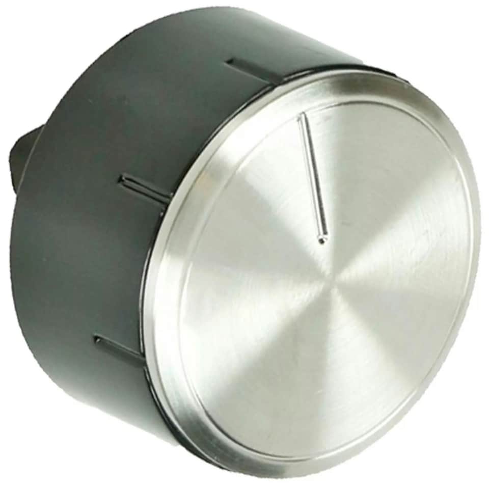 image 1 of SPARES2GO Hob Control Knob for BOSCH Oven Cooker Silver Black Switch 616100 PCC PCH PCQ (Pack of 4)